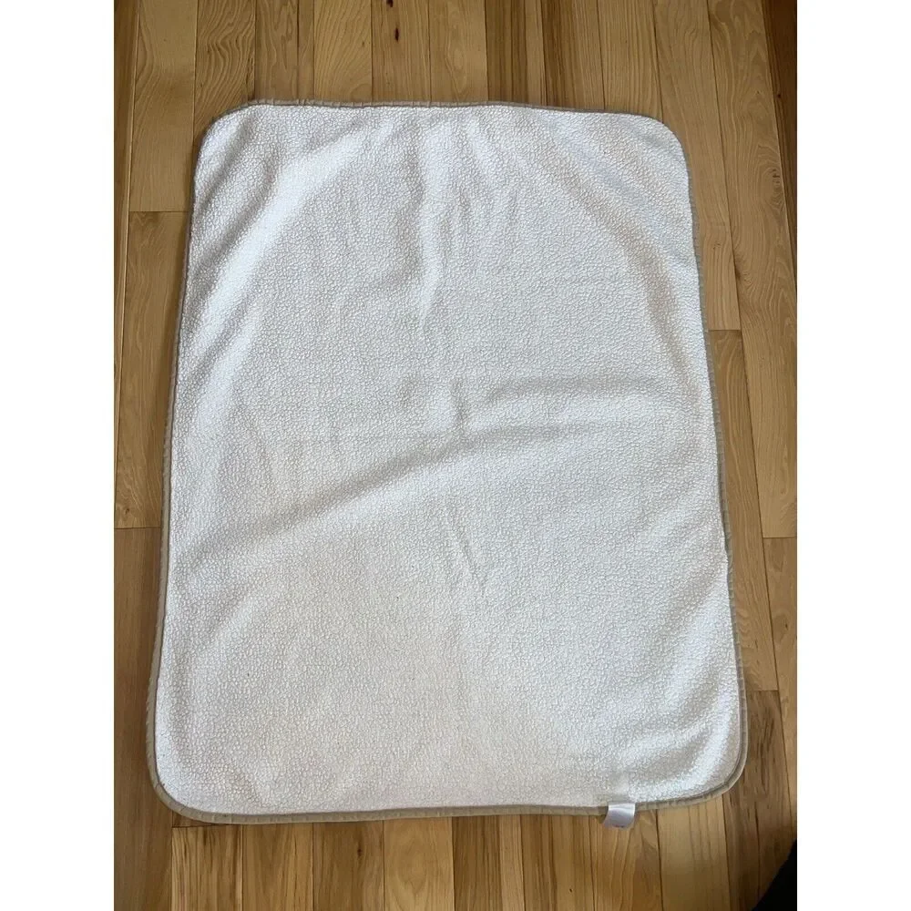 Carters Brown Tan White Animal Shapes‎ Baby Blanket Sherpa Teddy Bear Leaf